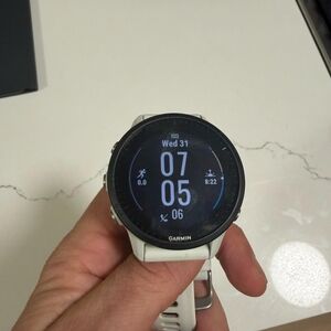 Garmin Silver and White Smartwatch